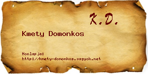 Kmety Domonkos névjegykártya